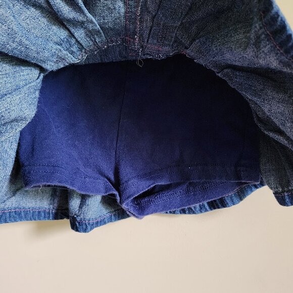 Arizona Baby Girls Blue Denim Jean Skirt With Built-In Shorts Size 12 Months - Picture 6 of 8